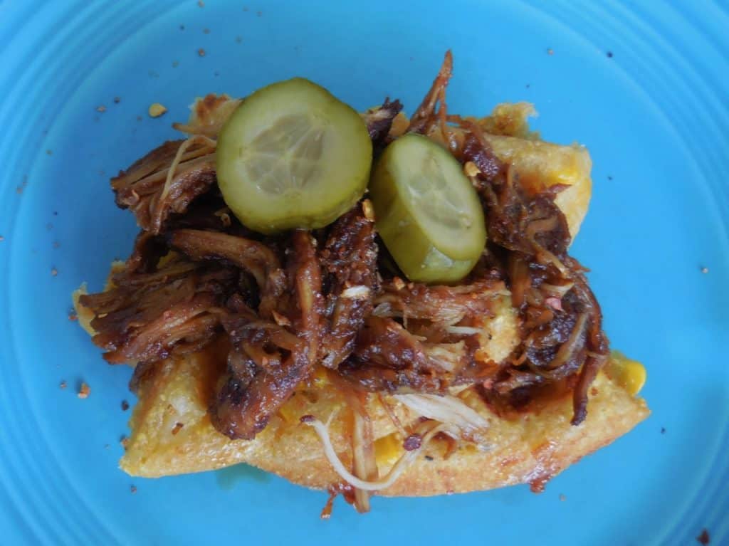 Corn Wafffles Pulled Pork Pickle