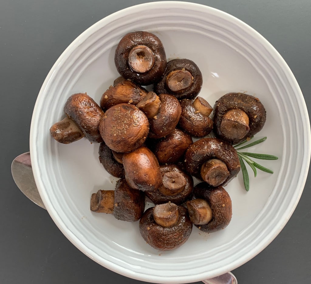 plate of pan roasted mushrooms