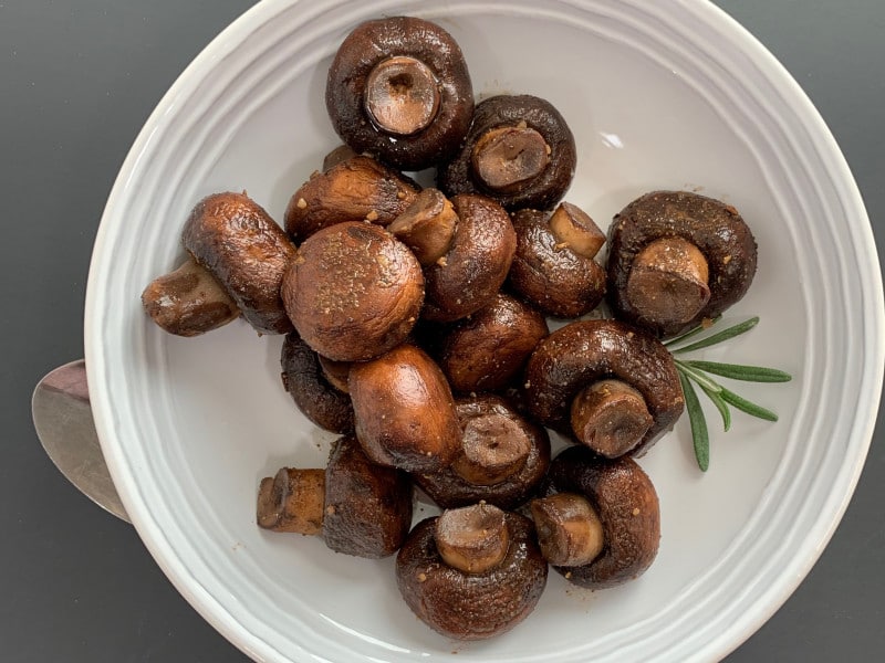 plate of pan roasted mushrooms