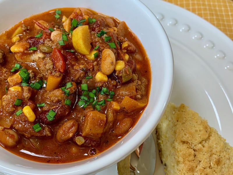 bowl of meaty chili