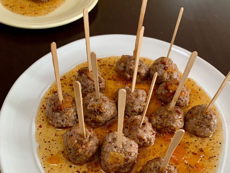 plate of moroccan turkey meatballs