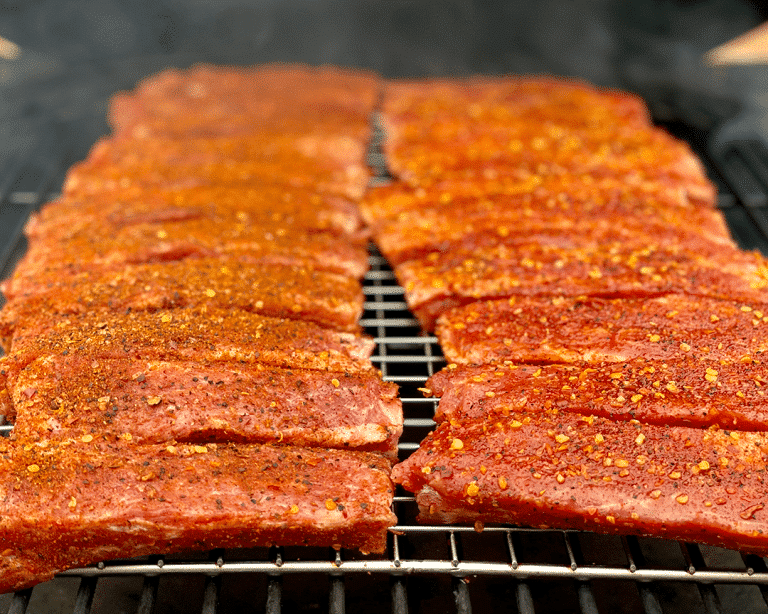 ribs wings on grill