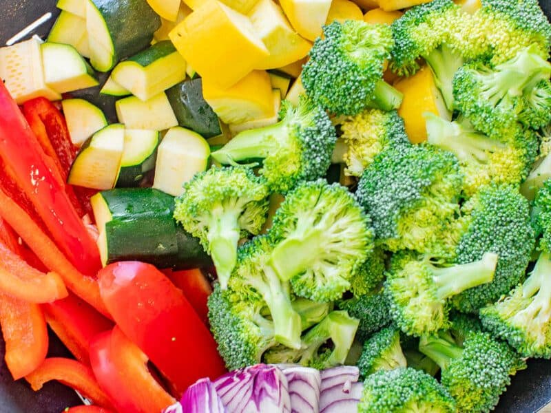 Raw Veggies ready to grill